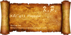 Kégli Poppea névjegykártya